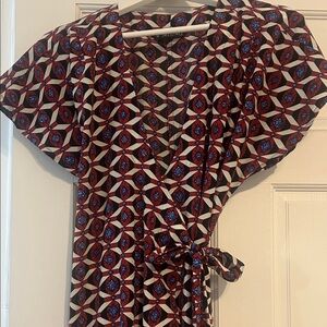 Imanimo Geometric Print Maxi Dress - Red, Blue, White